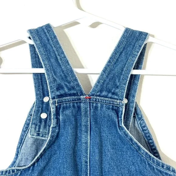 Vtg Carters Baby Embroidered Denim Overalls Jean Shortalls Shorts Beach Animals - Picture 7 of 15